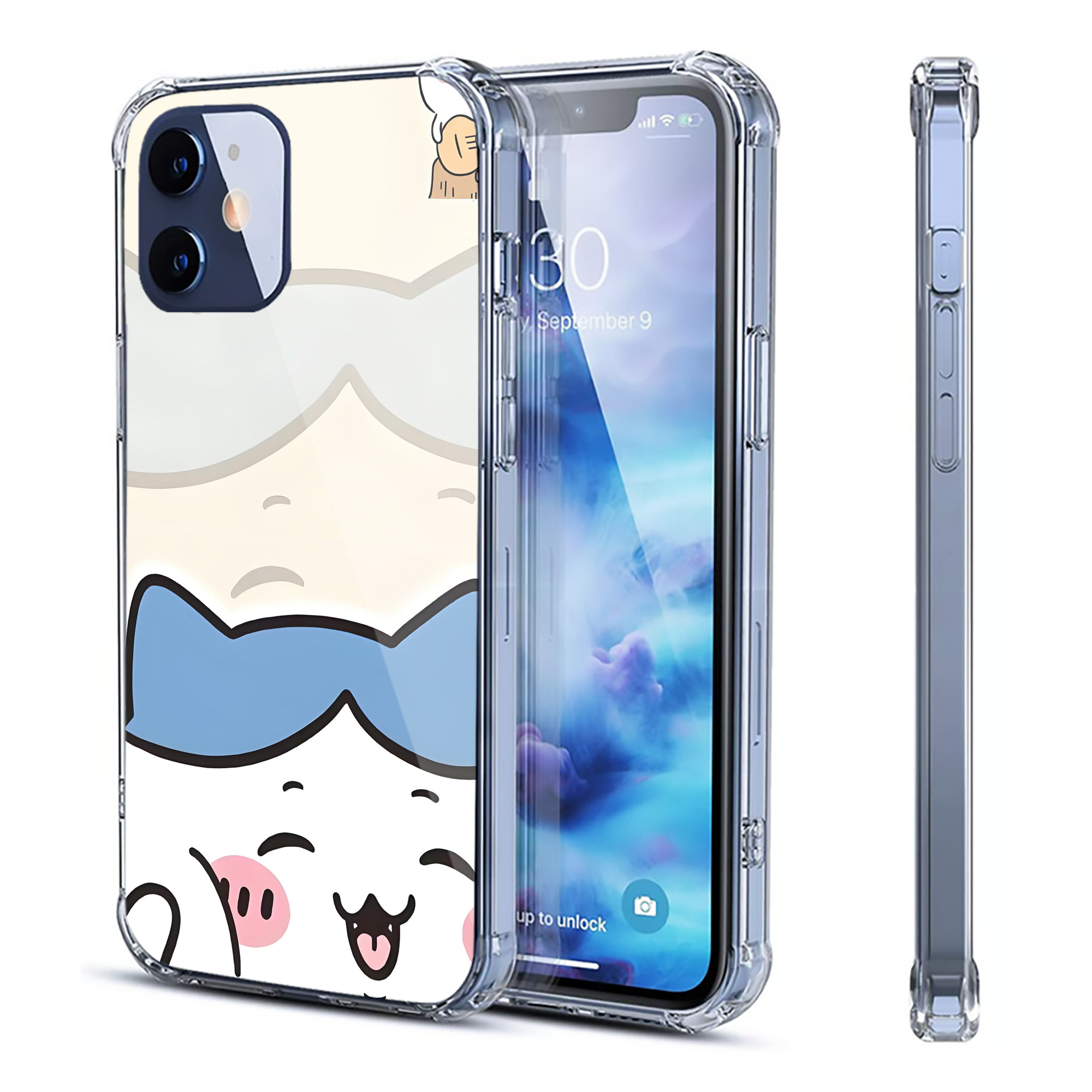 （画像用） ちいかわ Chii-kawa 【iPhone 12シリーズ対応】透明スマホケース（クリアソフトケース）